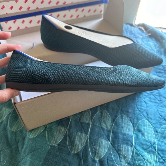 Rothy's The Point II Slip-on Flats (9.5) in teal herringbone--NWOT - Picture 7 of 10